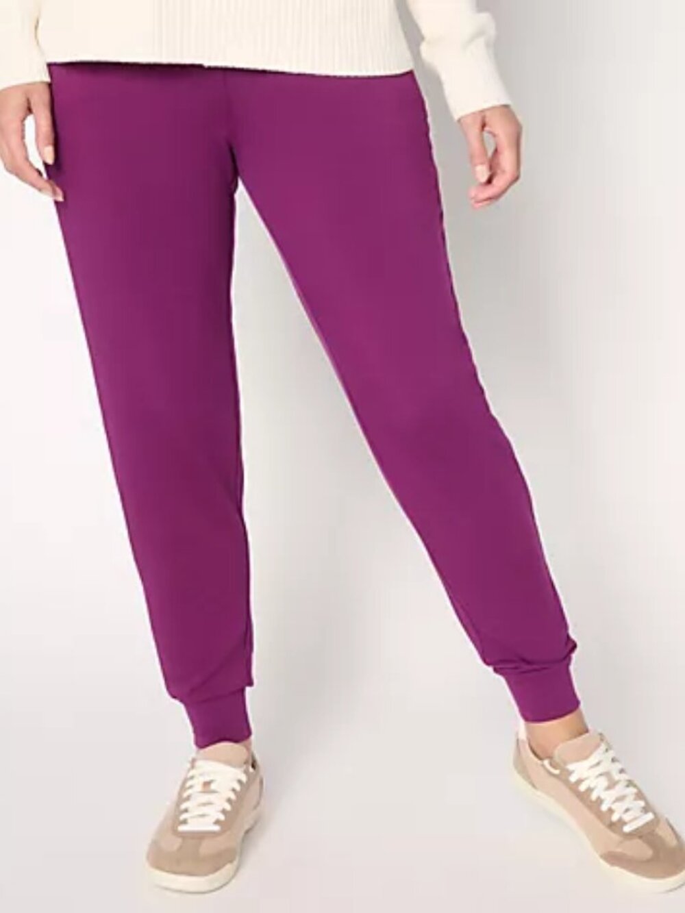Brandis Dress Out Loud Regular Acquitted Knit Ankle Pants, Plum Sz L a698068